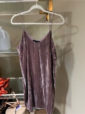 Olivaceous Velvet Skinny Strap Dress